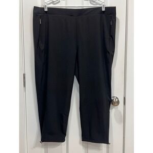 Chicos Neema Black Cropped Pants Womens Size 4 US 20 Bungee Hem Capri